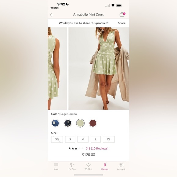 Free People Annabelle Mini Dress Size: Small - Picture 2 of 6